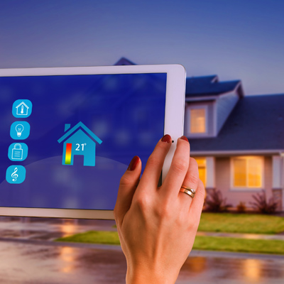 digital tablet representing home energy